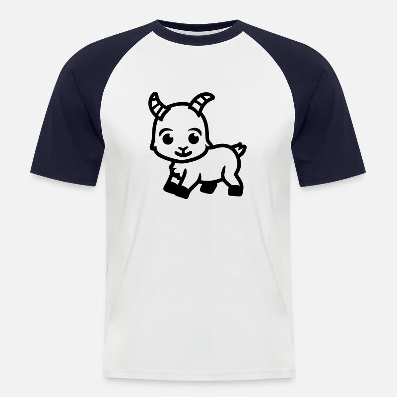 Ziegenbock - Männer Baseball-T-Shirt - Weiß/Navy