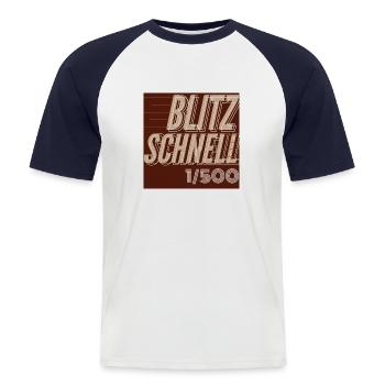 Fotografie T-Shirts und Hoodies - Männer Baseball-T-Shirt - Weiß/Navy - Vorne - Nik (191cm)