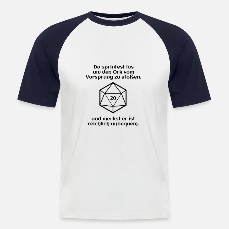 W20 - Ork - Rammen - Pech - Männer Baseball-T-Shirt - Weiß/Navy
