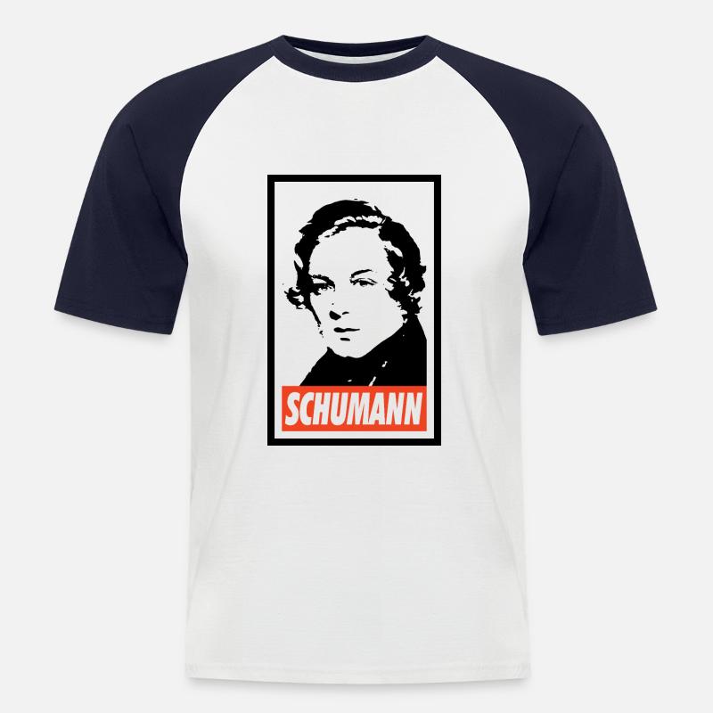 Robert Schumann - Männer Baseball-T-Shirt - Weiß/Navy