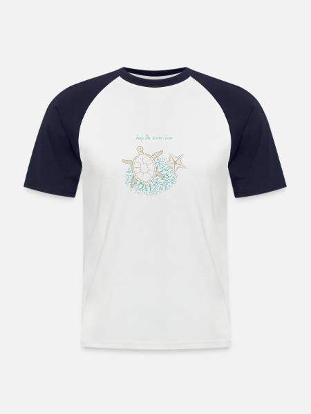 OCEAN - Men's Baseball T-Shirt - white/navy