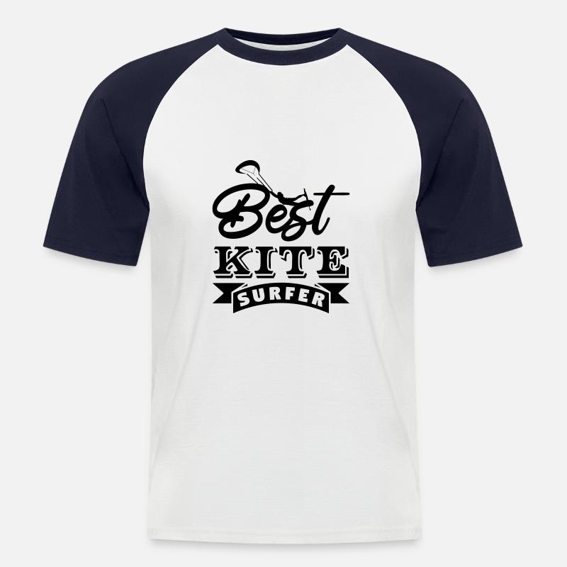 Best kite surfer - Männer Baseball-T-Shirt - Weiß/Navy