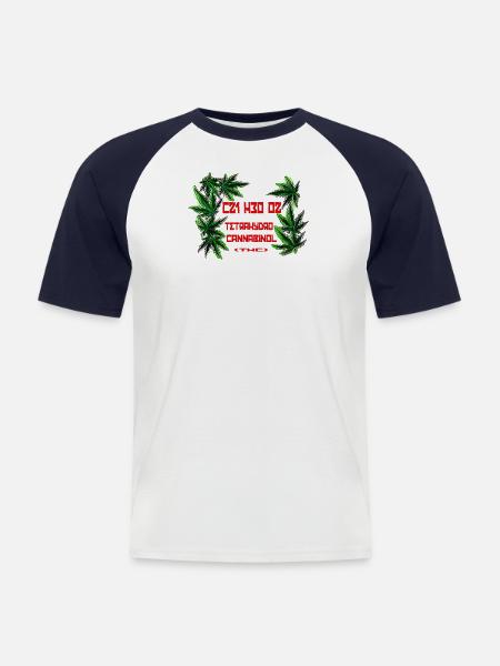 THC - Männer Baseball-T-Shirt - Weiß/Navy