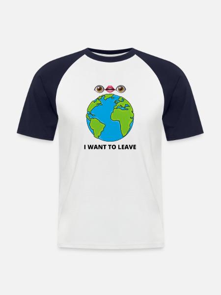 Ich möchte gehen 👁👄👁 - Männer Baseball-T-Shirt - Weiß/Navy