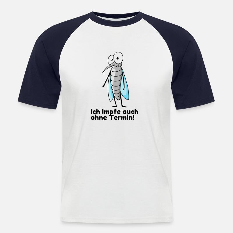 ich Impfe auch ohne Termin - Männer Baseball-T-Shirt - Weiß/Navy