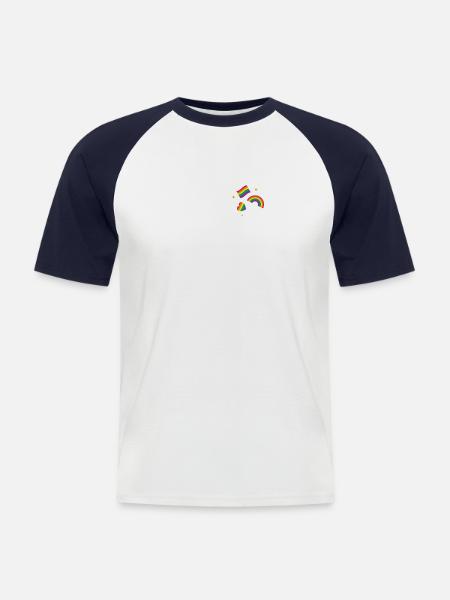 Pride - Männer Baseball-T-Shirt - Weiß/Navy