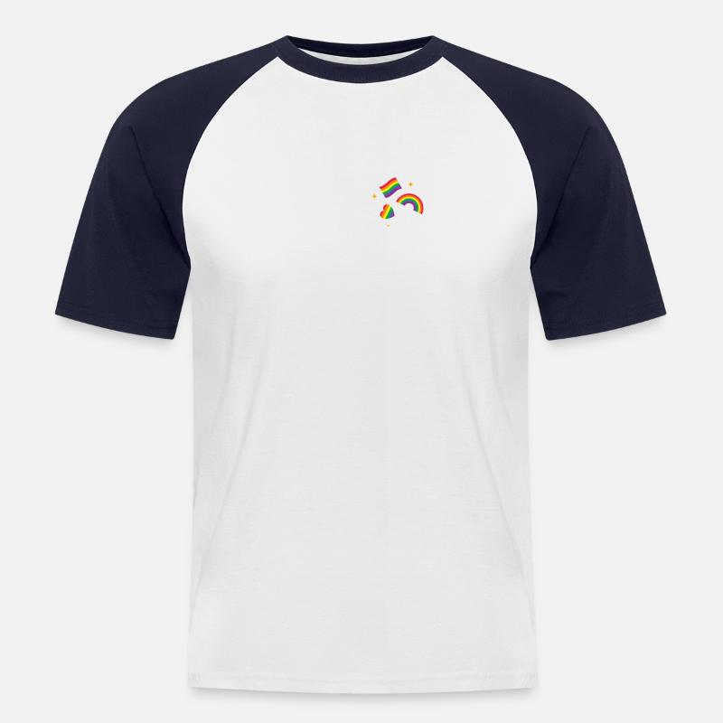 Pride - Männer Baseball-T-Shirt - Weiß/Navy