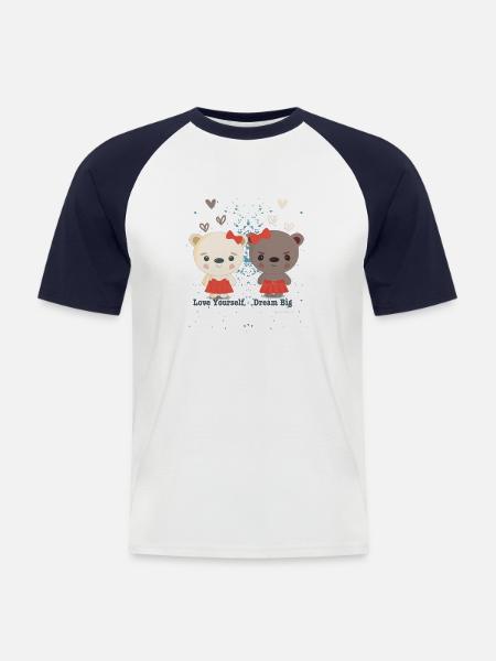 Lean & Loo Offizielles Themenhemd - Männer Baseball-T-Shirt - Weiß/Navy