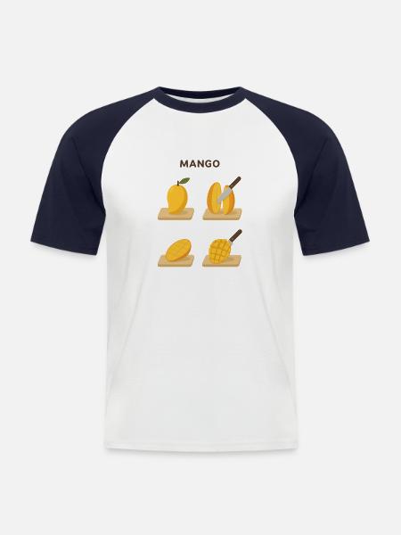 Mango Fruit Yummy Gift - Men's Baseball T-Shirt - white/navy