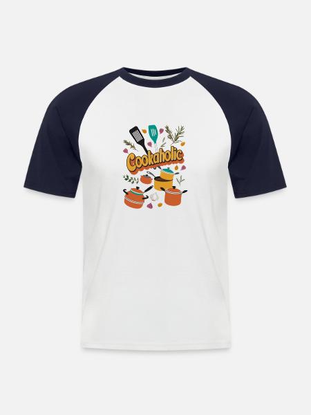 Koch kochen lecker Geschenk - Männer Baseball-T-Shirt - Weiß/Navy