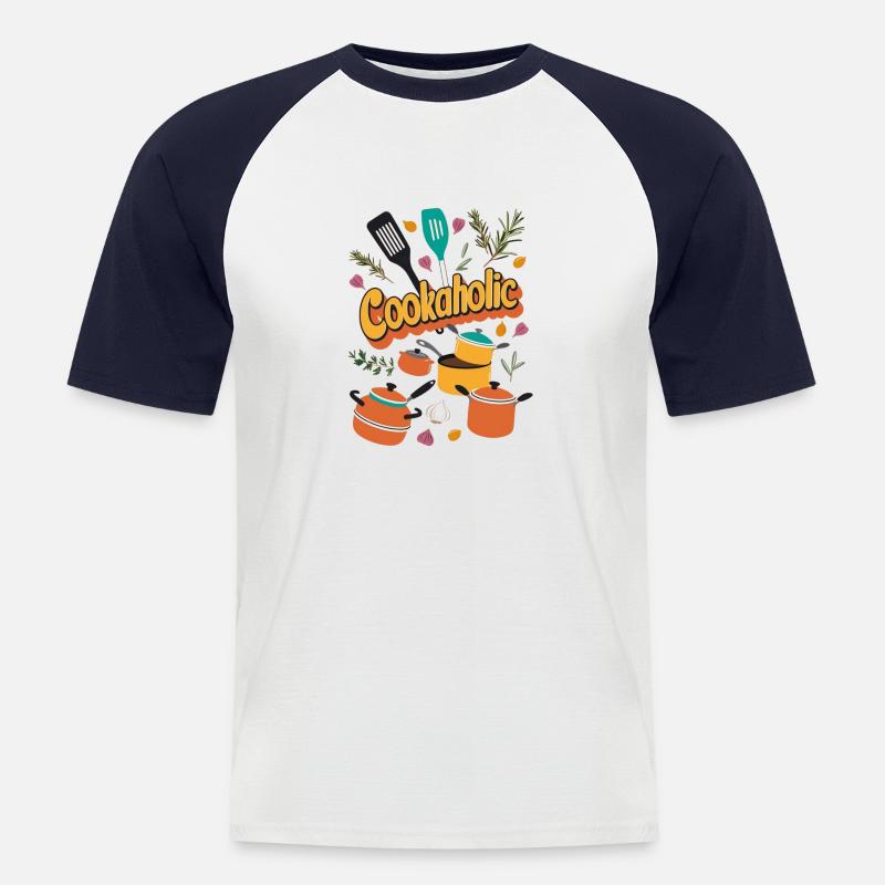 Koch kochen lecker Geschenk - Männer Baseball-T-Shirt - Weiß/Navy