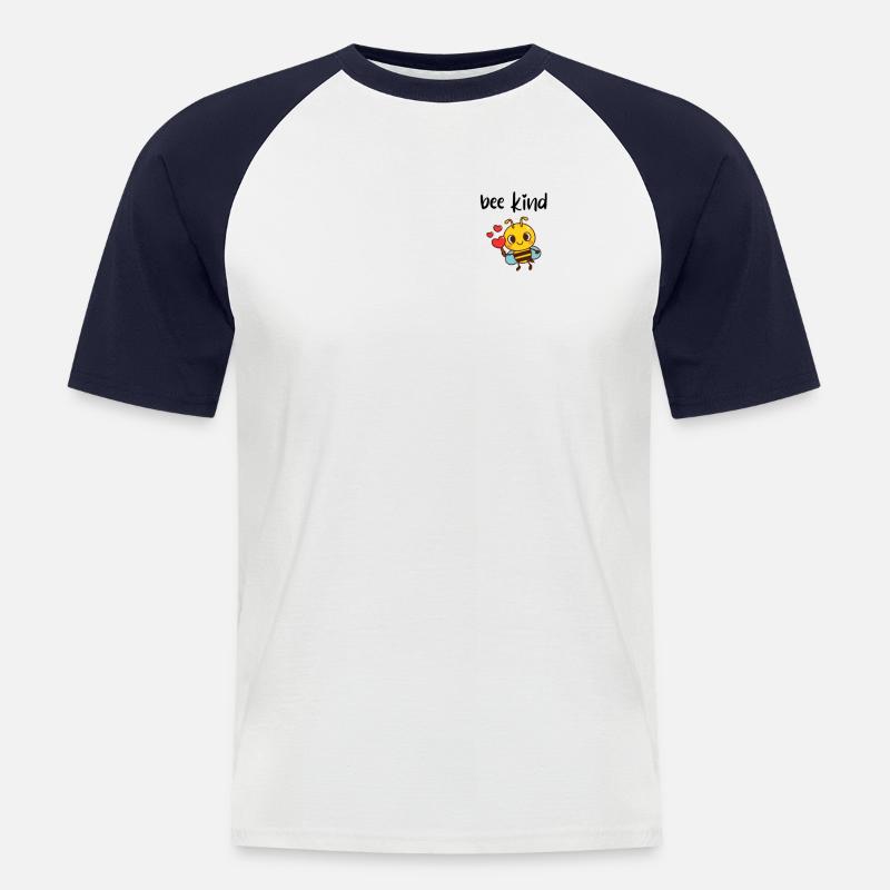 Biene Imker Spruch Geschenk - Männer Baseball-T-Shirt - Weiß/Navy