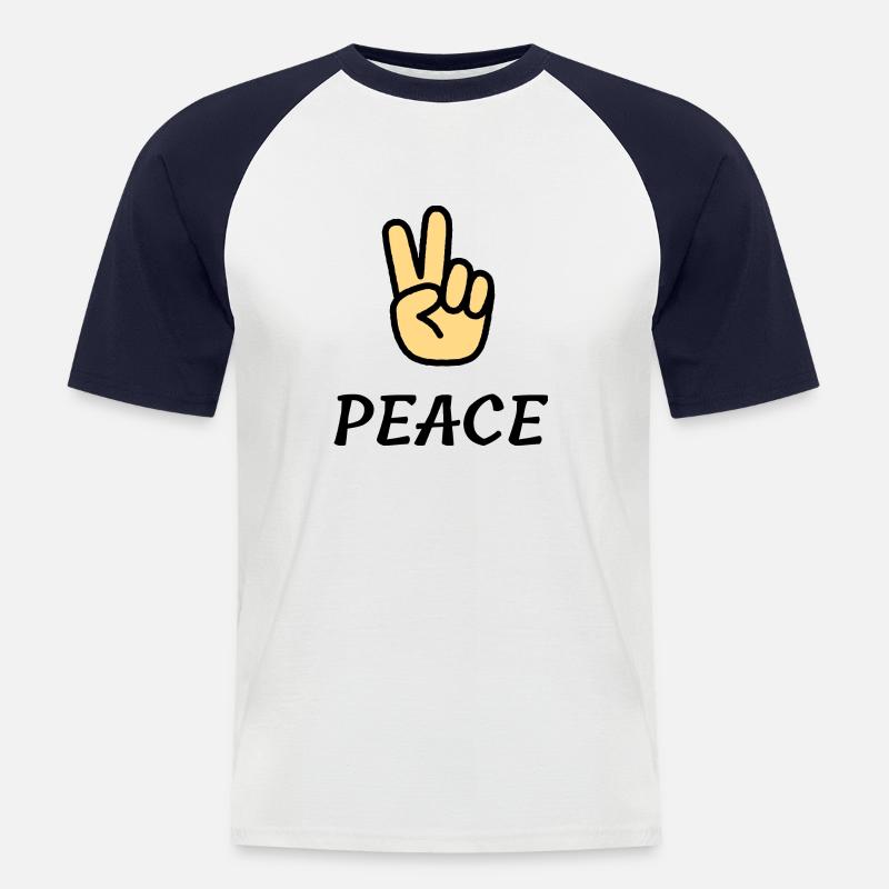 Cooles Peace-Design - Männer Baseball-T-Shirt - Weiß/Navy
