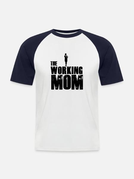 The working Mom - Men's Baseball T-Shirt - white/navy