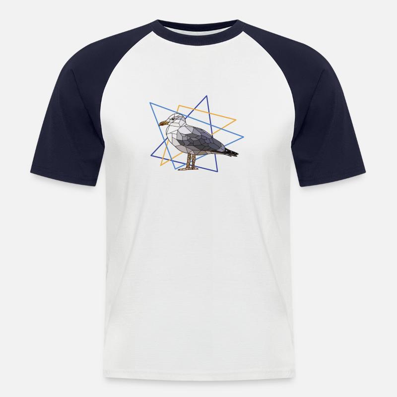 Möwe - Männer Baseball-T-Shirt - Weiß/Navy