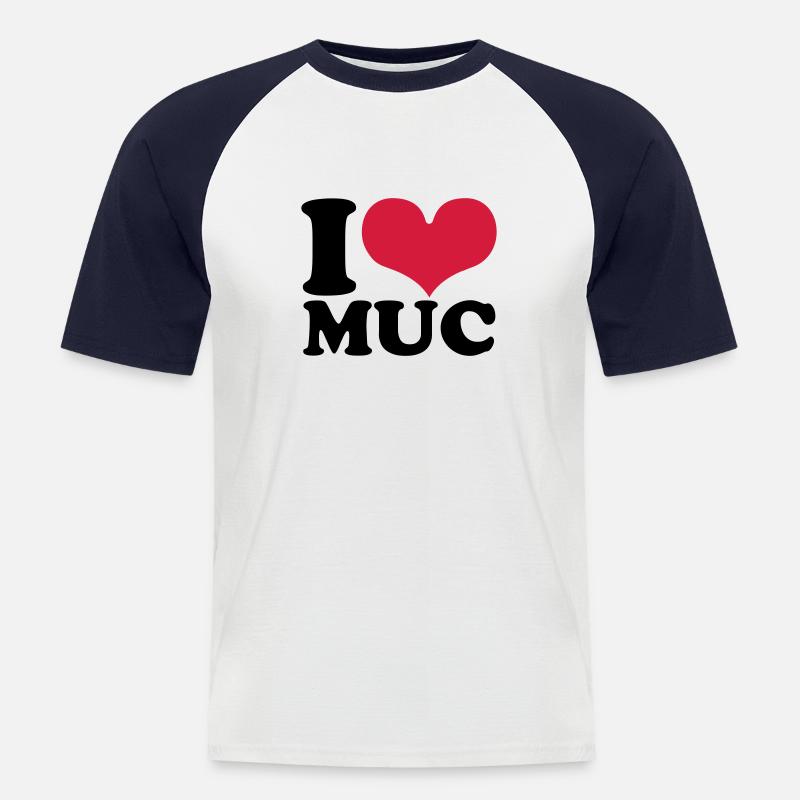 München - Männer Baseball-T-Shirt - Weiß/Navy