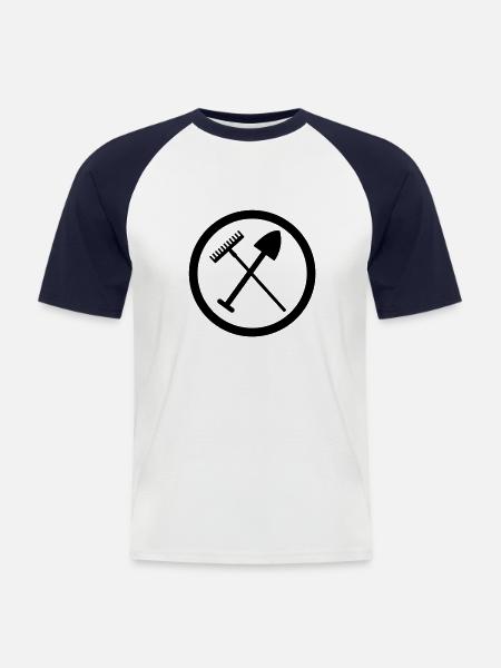 Gärtner - Männer Baseball-T-Shirt - Weiß/Navy