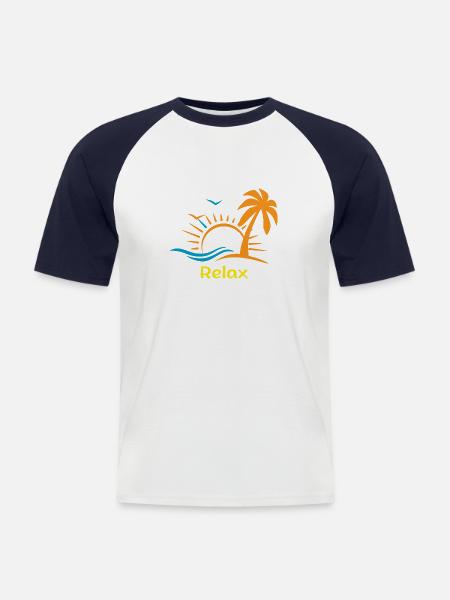 Relax - Men's Baseball T-Shirt - white/navy