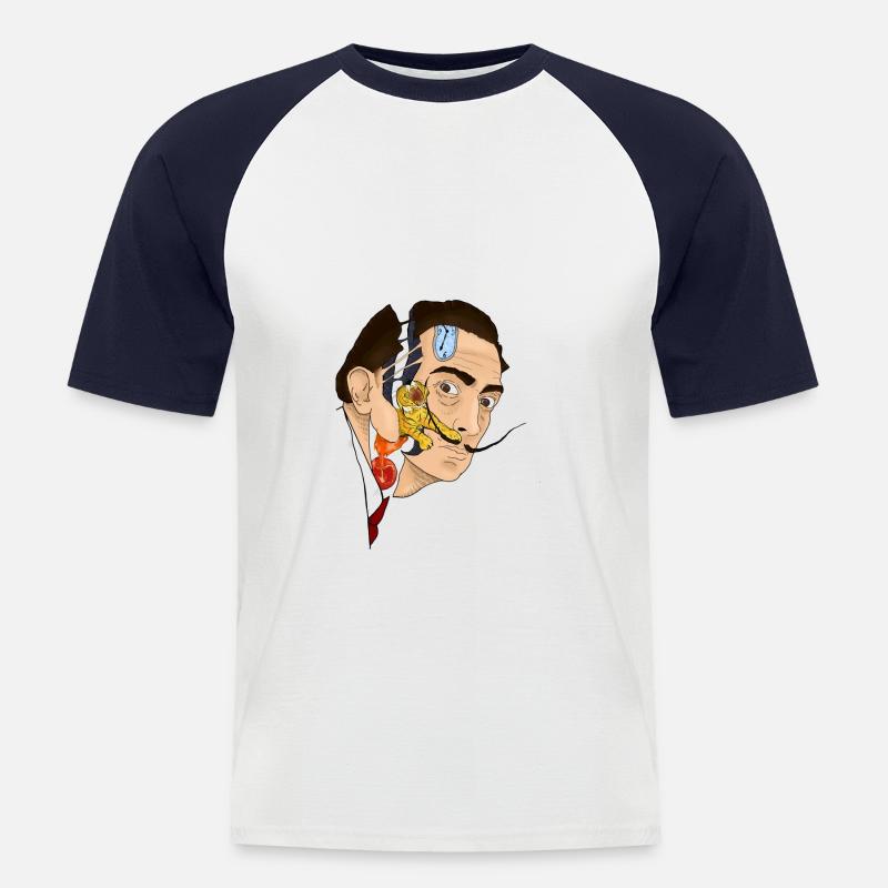 Dalí - Männer Baseball-T-Shirt - Weiß/Navy