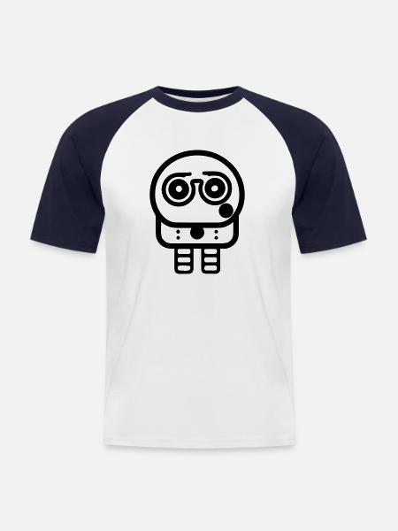 Small robot - Men's Baseball T-Shirt - white/navy