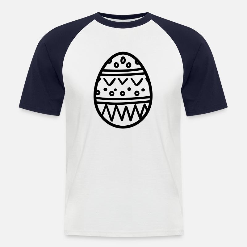 Osterei - Männer Baseball-T-Shirt - Weiß/Navy