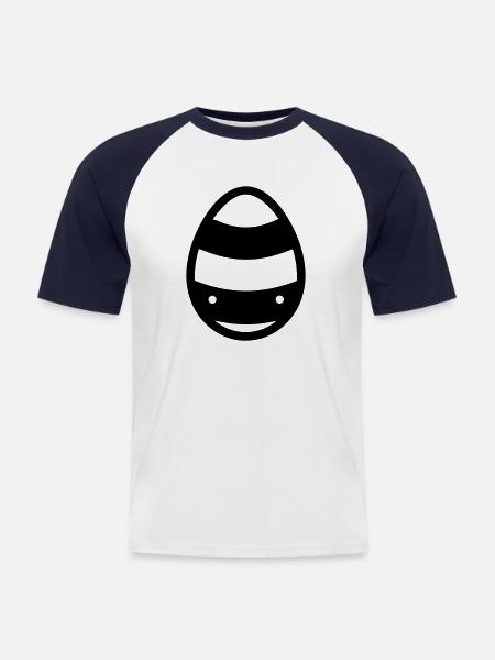 Egg - Men's Baseball T-Shirt - white/navy