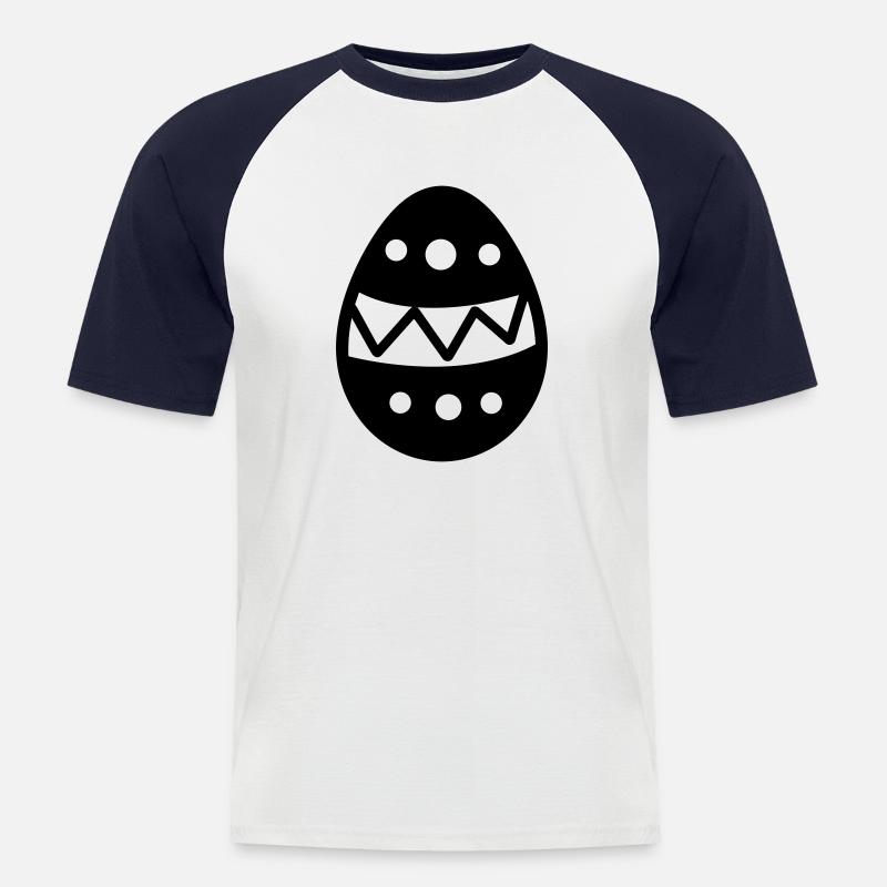 Easter Egg - Men's Baseball T-Shirt - white/navy