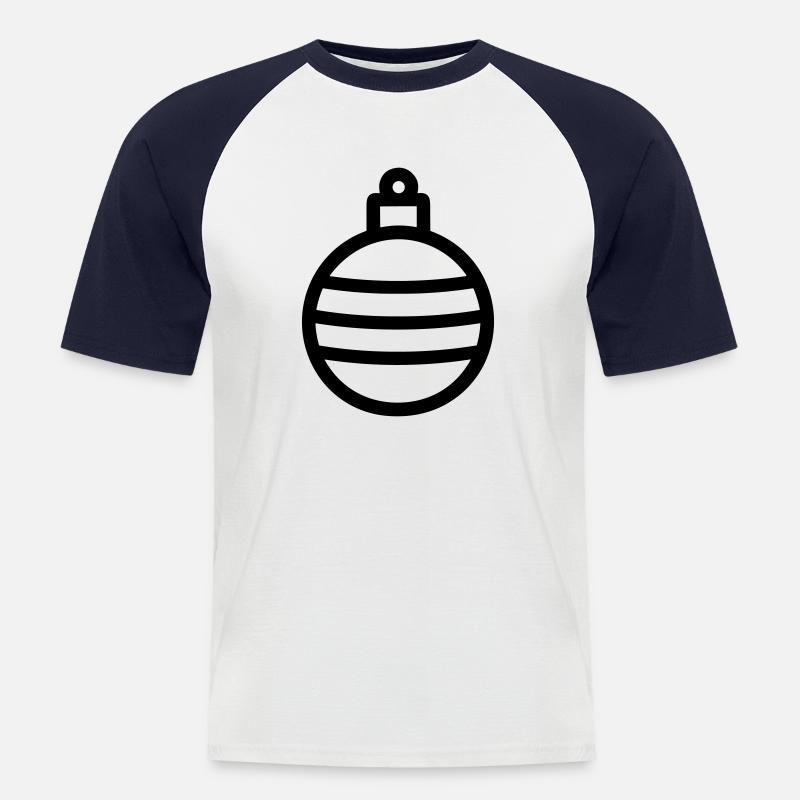Weihnachtskugel - Männer Baseball-T-Shirt - Weiß/Navy