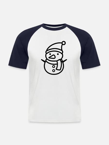 Snowman - Men's Baseball T-Shirt - white/navy