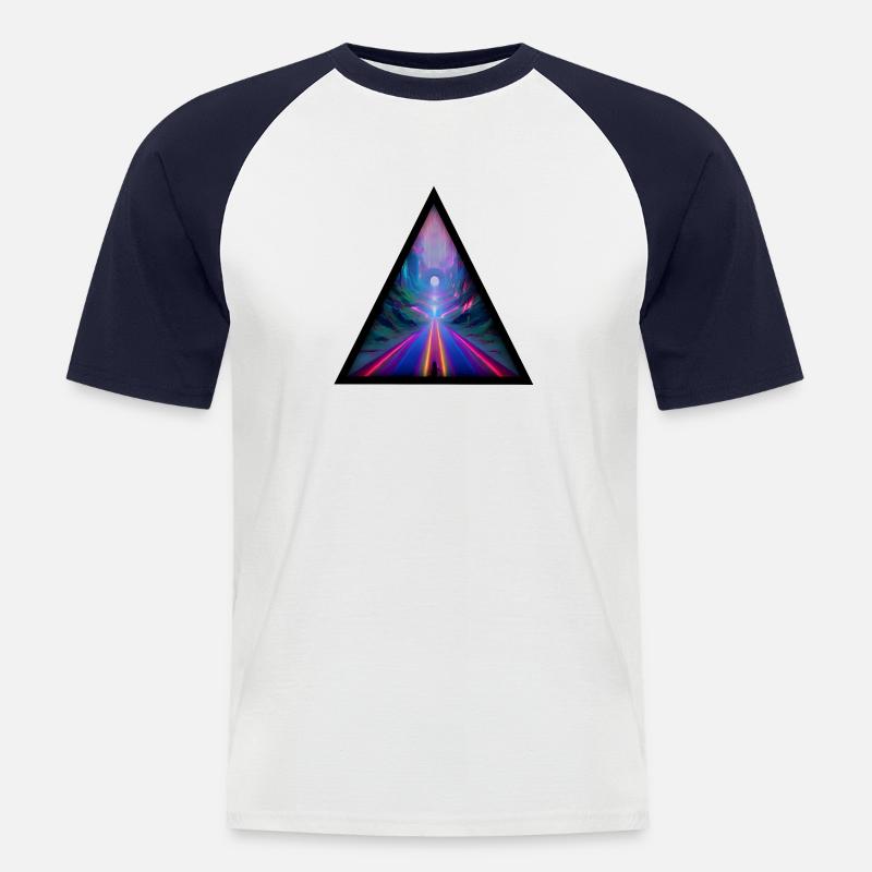 Seelenweg 01 - Männer Baseball-T-Shirt - Weiß/Navy