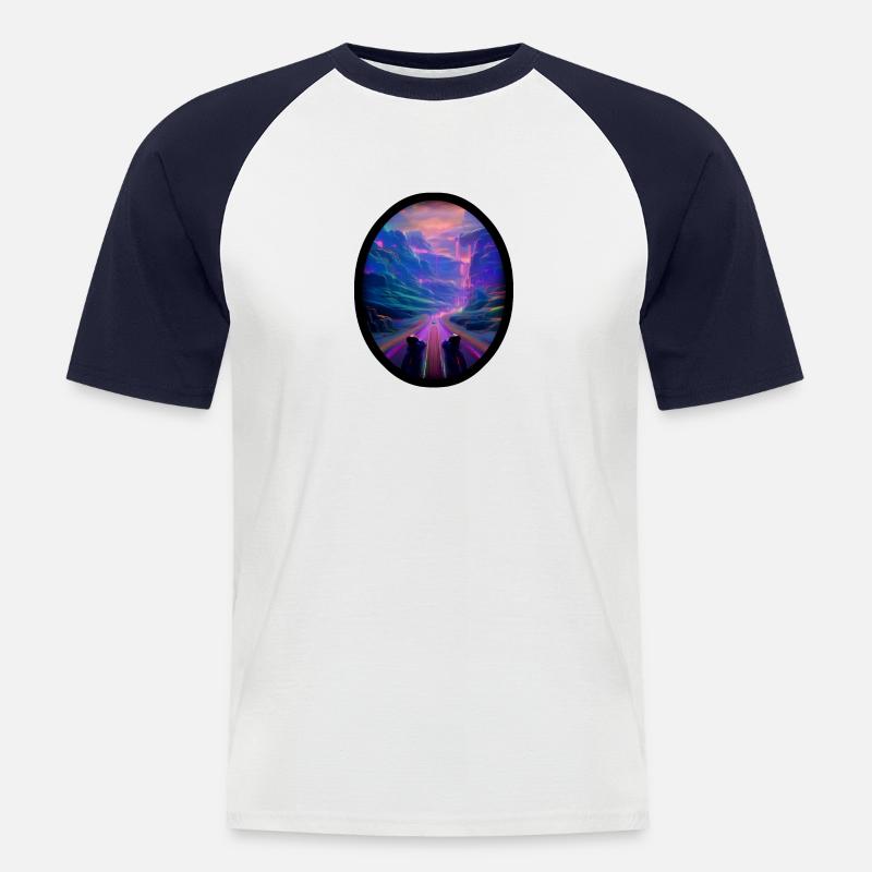 Seelenweg 03 - Männer Baseball-T-Shirt - Weiß/Navy