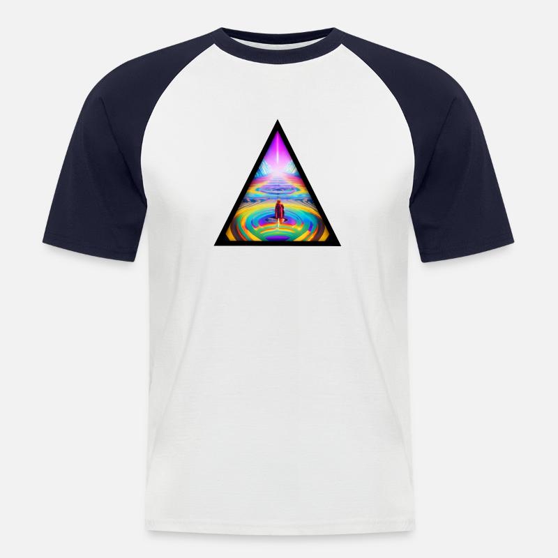 Seelenweg 05 - Männer Baseball-T-Shirt - Weiß/Navy