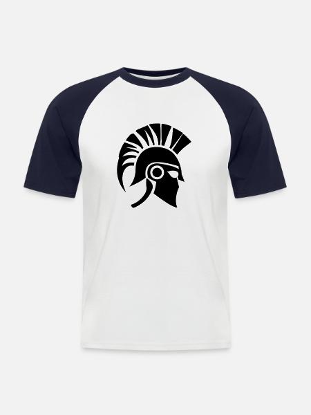 Sparta Spartan Warrior - Men's Baseball T-Shirt - white/navy