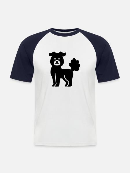 Dog - Men's Baseball T-Shirt - white/navy