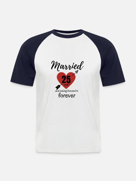 25th Wedding Anniversary - Men's Baseball T-Shirt - white/navy