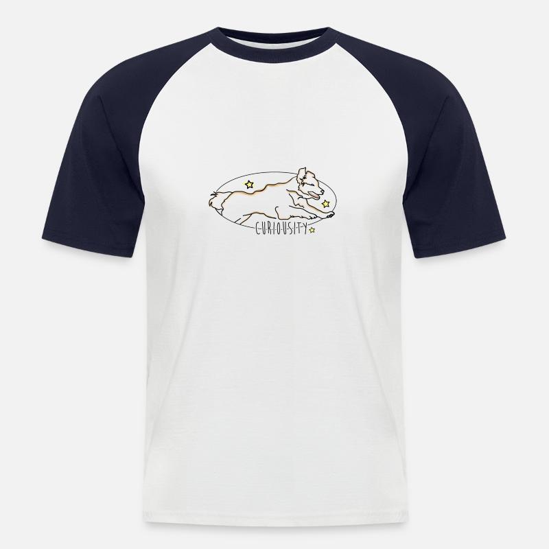 Hund - Männer Baseball-T-Shirt - Weiß/Navy