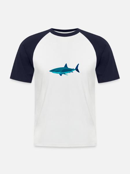 Meerestiere - Männer Baseball-T-Shirt - Weiß/Navy
