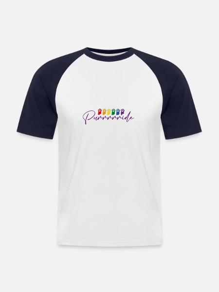 Katze Pride - Männer Baseball-T-Shirt - Weiß/Navy