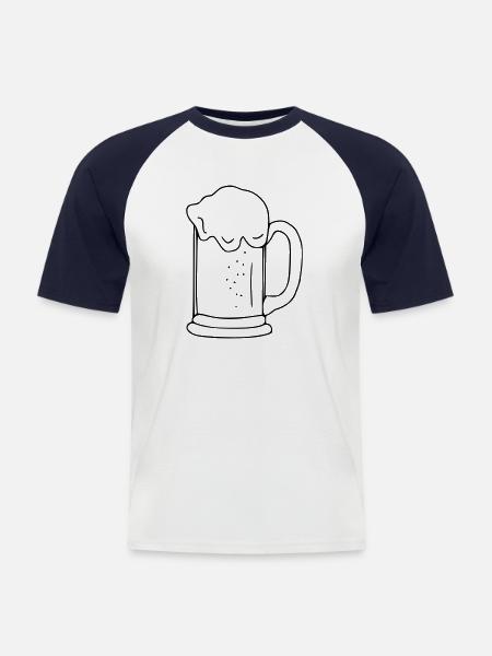 Beer Drawing Party Celebrate Black - Men's Baseball T-Shirt - white/navy