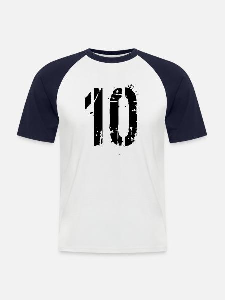 10 Number 10 years - Men's Baseball T-Shirt - white/navy