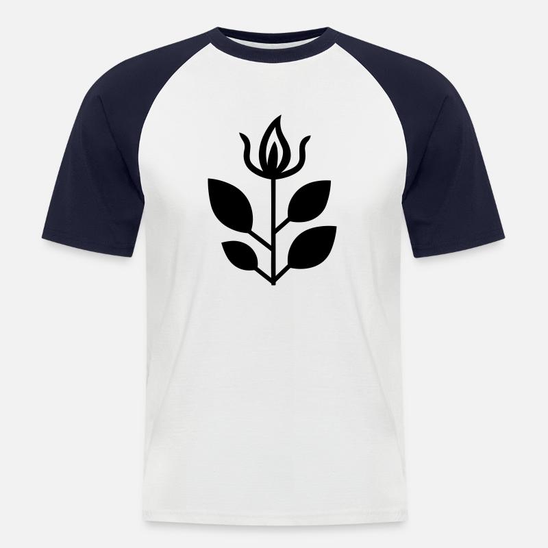 Blume - Männer Baseball-T-Shirt - Weiß/Navy