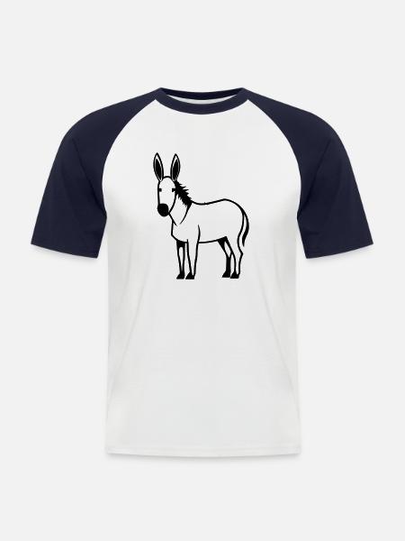 donkey - Men's Baseball T-Shirt - white/navy