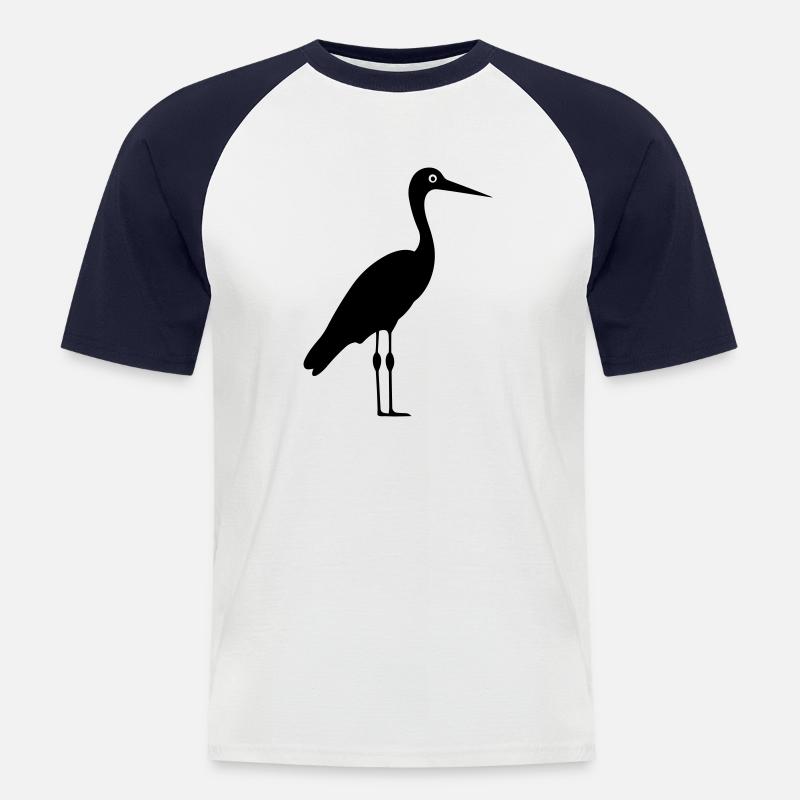 Simple Little Stork - Men's Baseball T-Shirt - white/navy