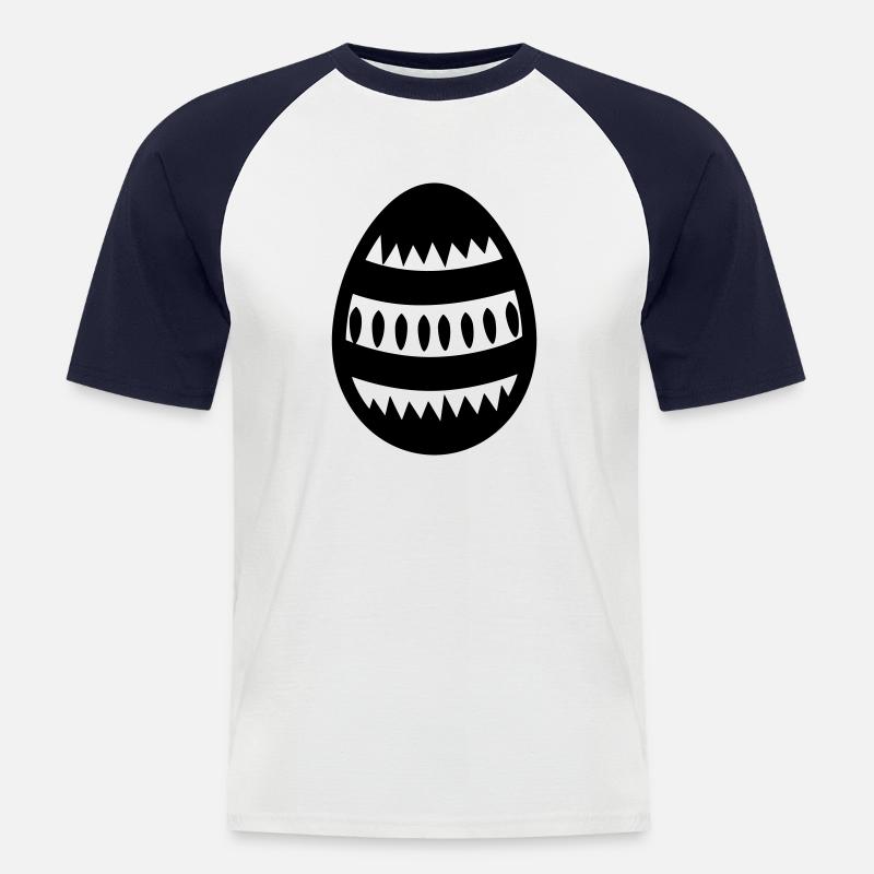 Ei - Männer Baseball-T-Shirt - Weiß/Navy