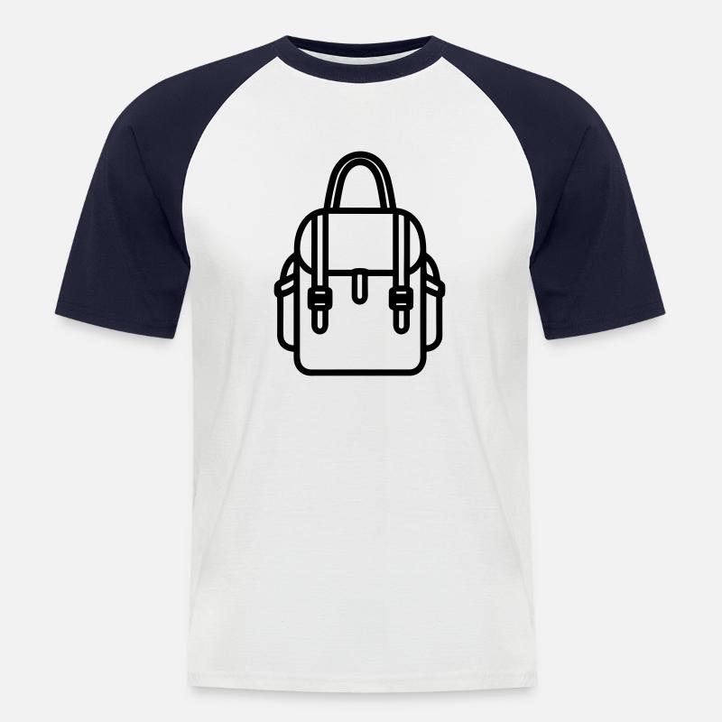 Rucksack - Männer Baseball-T-Shirt - Weiß/Navy