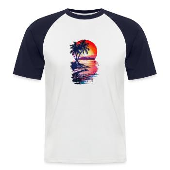 Mein Lieblingsplatz - Männer Baseball-T-Shirt - Weiß/Navy - Vorne - Nik (191cm)