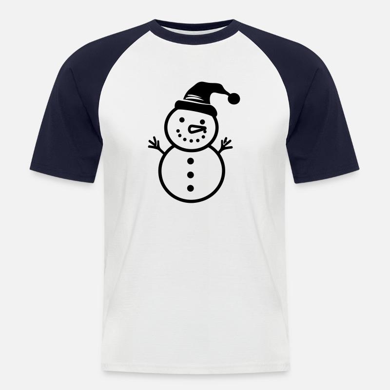 Snowman - Men's Baseball T-Shirt - white/navy