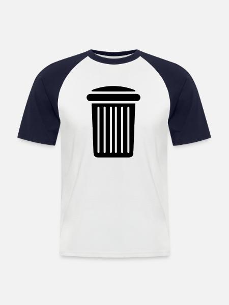 dustbin - Men's Baseball T-Shirt - white/navy