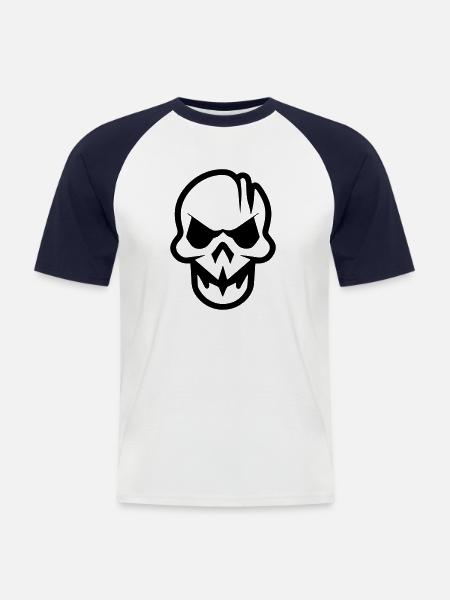 Skull - Men's Baseball T-Shirt - white/navy