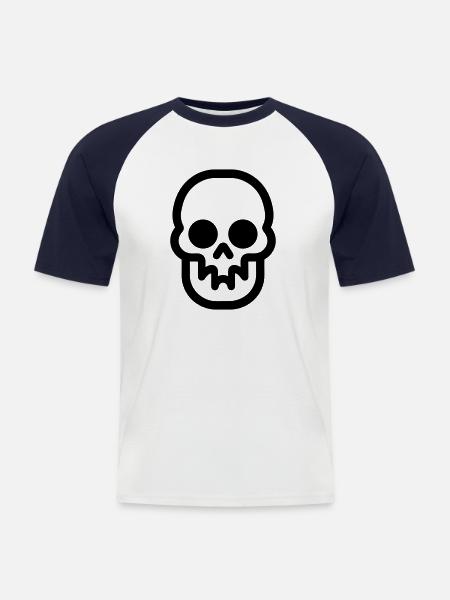 Schädel - Männer Baseball-T-Shirt - Weiß/Navy